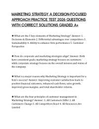 MARKETING STRATEGY A DECISION-FOCUSED APPROACH PRACTICE TEST 2026 QUESTIONS WITH CORRECT S