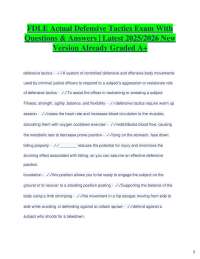 FDLE Actual Defensive Tactics Exam With Questions & Answers | Latest 2025/2026 New Versio