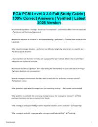 2026 PGA PGM Level 3 3.0 Full Study Guide | 100% Correct Answers | Verified | Latest 2026