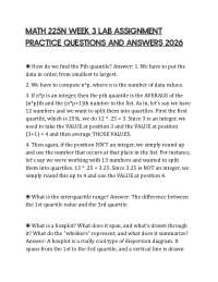 MATH 225N WEEK 3 LAB ASSIGNMENT PRACTICE QUESTIONS AND ANSWERS 2026
