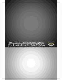 WGU D335 – Introduction to Python (OA) Practice Exam 2025/2026 Qs&As