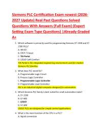 Siemens PLC Certification Exam newest (2026 2027 Update) Real Past Questions Solved Quest