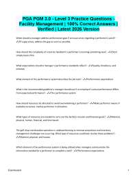 2026 PGA PGM 3.0 - Level 3 Practice Questions | Facility Management |100% Correct Verified
