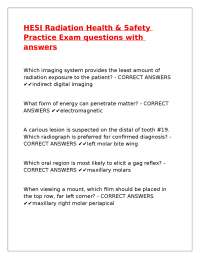 HESI Radiation Health & Safety Practice Exam questions with answers