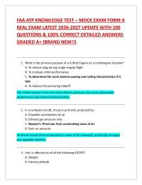 FAA ATP KNOWLEDGE TEST – MOCK EXAM FORM A REAL EXAM LATEST 2026-2027 UPDATE WITH 100 QUE