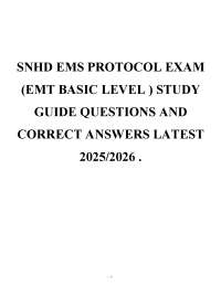 Southern Nevada Health District EMS Protocol Exam 2025/2026 – EMT & Paramedic Study Guide