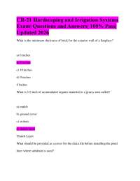 CR-21 Hardscaping and Irrigation Systems Exam| Questions and Answers| 100% Pass| new 2026