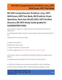RN VATI Comprehensive Predictor 2025 – NGN Exam Prep with Verified Answers & Test Bank