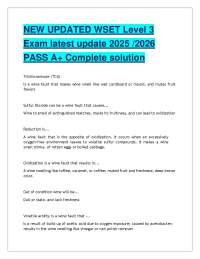 NEW UPDATED WSET Level 3 Exam 2025/2026 – Complete Study Solution | PASS A+