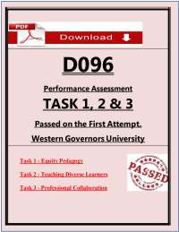 D096 Tasks 1–3 Exam (2026/2027) (PDF) | Performance Assessment