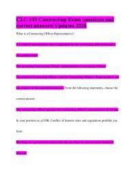 CLC-222 Contracting Exam questions and correct answers| Updated 2026