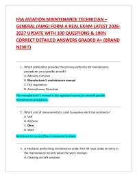 FAA AVIATION MAINTENANCE TECHNICIAN – GENERAL (AMG) FORM A REAL EXAM LATEST 2026 2027 UPD