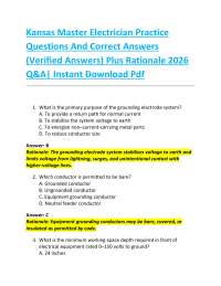 Kansas Master Electrician Practice Exam Questions & Answers 2026\2027