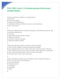 PSYC 2490 - Units 4-7 (Test Bank) questions with accurate detailed solutions