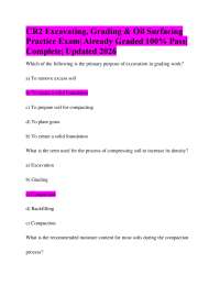 CR2 Excavating, Grading & Oil Surfacing Practice Exam| Already Graded 100% Pass| Complete