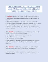 DPL302M (FPTU_AI) | 180 UPDATED QUESTIONS & ANSWERS | FULLY SOLVED | ARTIFICIAL INTELLIGEN