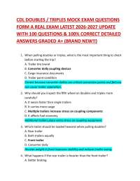 CDL DOUBLES / TRIPLES MOCK EXAM QUESTIONS FORM A REAL EXAM LATEST 2026-2027 UPDATE WITH