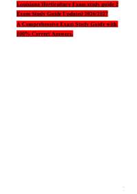 Louisiana Horticulture Exam study guide 2 Exam Study Guide Updated 2026/2027 A Comprehensi