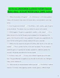 ACTUAL 2025/2026 LATEST NFHS Soccer Rules Quiz –EXAM WITH Q&A 100% Solved 7.1.1 What is t