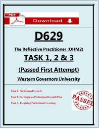 D629 OHM2 Tasks 1–3 Exam (2026/2027) (PDF) | The Reflective Practitioner | WGU