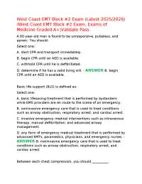 West Coast EMT Block #2 Exam (Latest 2025/2026) /West Coast EMT Block #2 Exam, Exams of Me