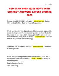 CSP EXAM PREP QUESTIONS WITH CORRECT ANSWERS LATEST UPDATE 2026