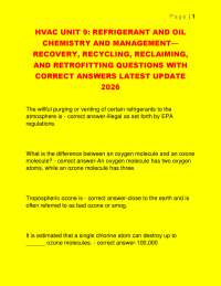 HVAC UNIT 9: REFRIGERANT AND OIL CHEMISTRY AND MANAGEMENT— RECOVERY, RECYCLING,