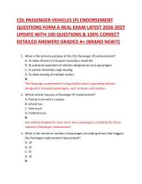 CDL SCHOOL BUS ENDORSEMENT – MOCK EXAM QUESTIONS FORM A REAL EXAM LATEST 2026-2027 UPDAT