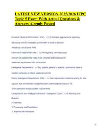 LATEST NEW VERSION 2025/2026 IFPC Topic 5 Exam With Actual Questions & Answers Already P