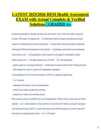 LATEST 2025/2026 HESI Health Assessment EXAM with Actual Complete & Verified Solutions |
