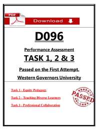 D096 Tasks 1–3 Exam (2026/2027) (PDF) | Performance Assessment | WGU