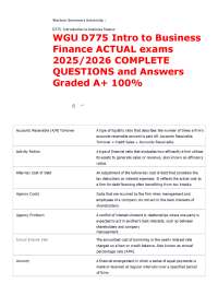 WGU D775 Intro to Business Finance ACTUAL exams 2025/2026 COMPLETE QUESTIONS and Answers