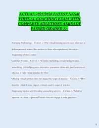 ACTUAL 2025/2026 LATEST NASM VIRTUAL COACHING EXAM WITH COMPLETE SOLUTIONS ALREADY PASS