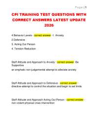 CPI TRAINING TEST QUESTIONS WITH CORRECT ANSWERS LATEST UPDATE 2026