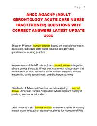 ANCC AGACNP (ADULT GERONTOLOGY ACUTE CARE NURSE PRACTITIONER)