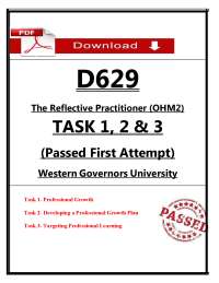 D629 OHM2 Tasks 1–3 Exam (2026/2027) (PDF) | The Reflective Practitioner | WGU