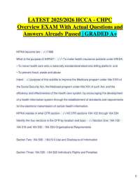 LATEST 2025/2026 HCCA - CHPC Overview EXAM With Actual Questions and Answers Already Pas