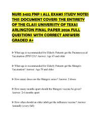 NURS 5432 FNP 1 ALL EXAMS STUDY NOTES THIS DOCUMENT COVERS THE ENTIRETY OF THE CLASS UNIVE