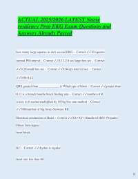 ACTUAL 2025/2026 LATEST Nurse residency Prep EKG Exam Questions and Answers Already Pass