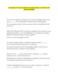 Environment: The Science Behind the Studies (Chapter 3) Questions And Answers 2025/2026