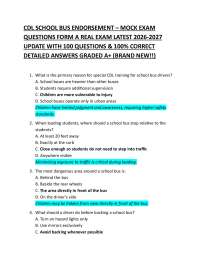 CDL SCHOOL BUS ENDORSEMENT – MOCK EXAM QUESTIONS FORM A REAL EXAM LATEST 2026-2027 UPDAT
