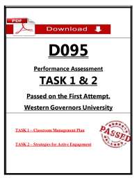 D095 Tasks 1–2 Exam (2026/2027) (PDF) | Performance Assessment | WGU