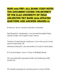 NURS 5432 FNP 1 ALL EXAMS STUDY NOTES THIS DOCUMENT COVERS THE ENTIRETY OF THE CLASS UNIVE
