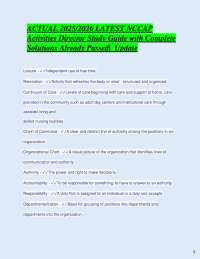 ACTUAL 2025/2026 LATEST NCCAP Activities Director Study Guide with Complete Solutions Al