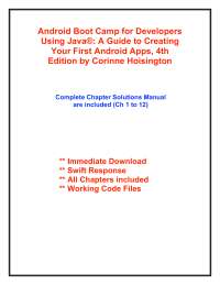 Solution Manual for Android Boot Camp Using Java, 4th Edition – Complete Chapter Answers &