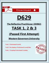 D629 OHM2 Tasks 1–3 Exam (2026/2027) (PDF) | The Reflective Practitioner | WGU