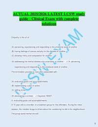 ACTUAL 2025/2026 LATEST LCSW study guide - Clinical Exam with complete solutions Empathy