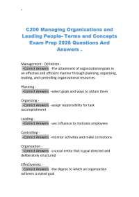 C200 Managing Organizations and Leading People Exam Prep 2026 Questions And Answers .