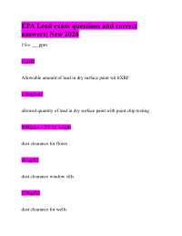 EPA Lead exam questions and correct answers| New 2026