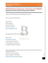 WGU C483 Principles of Management - Test Preparation exam 2026/2027| Questions and Correct